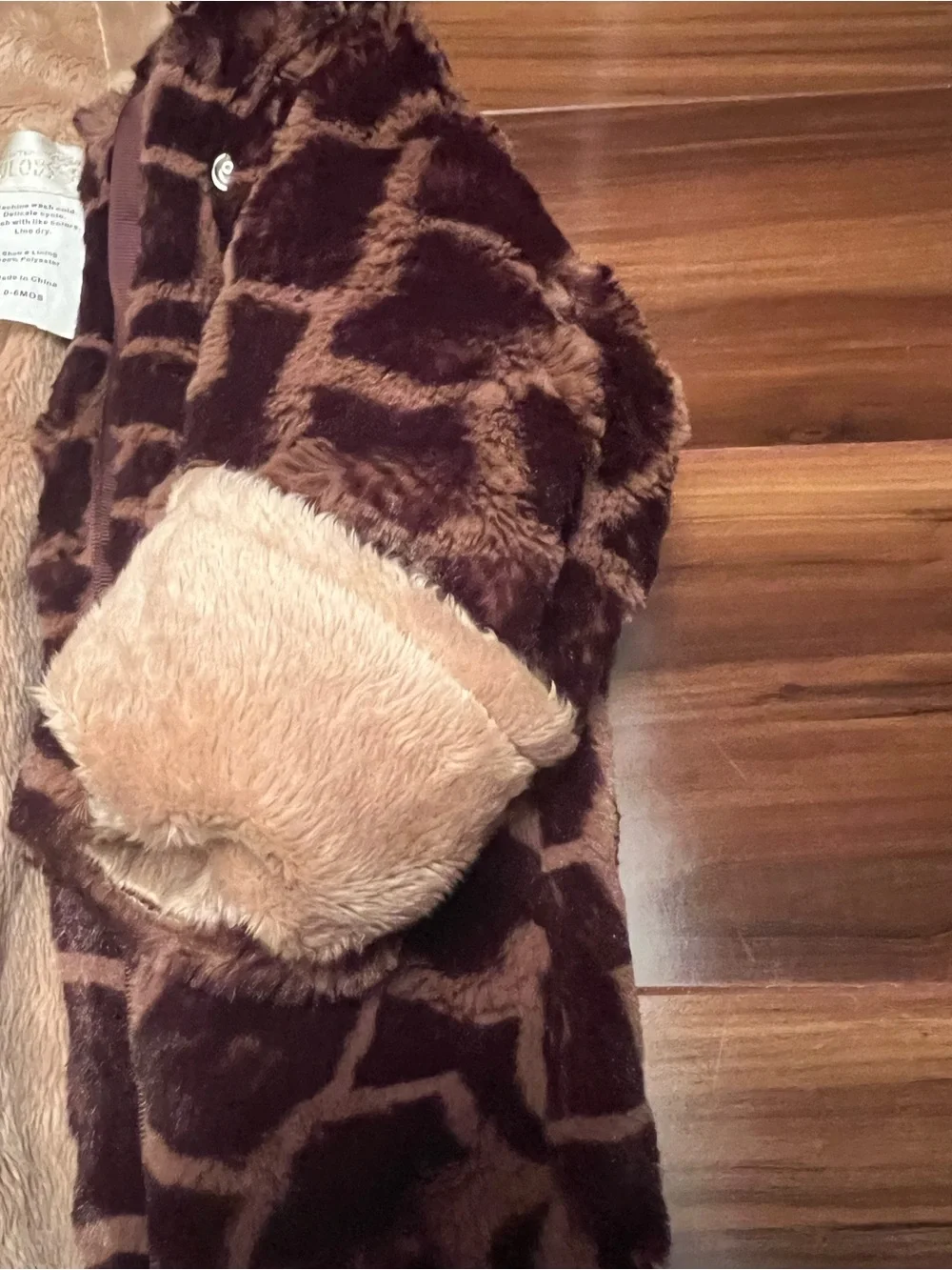 Giraffe-Print Baby Sack with Hood - Brown